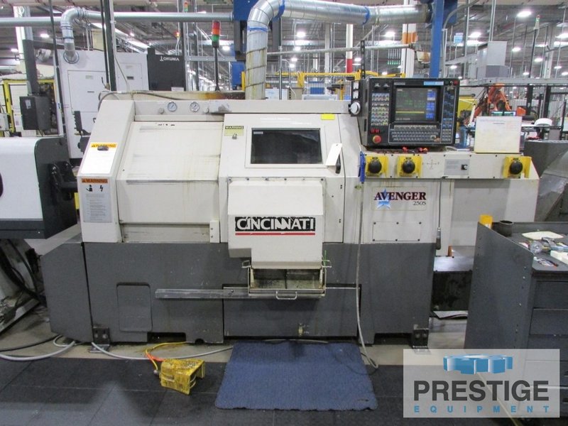 Cincinnati Avenger 250S, 23" Swing, 19" C.C, 4000 RPM, Sub Spindle, Bar Feed, Acramatic 850SX, #32335