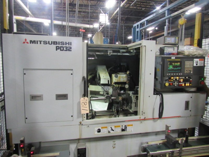 MITSUBISHI PD32-50A CNC ANGLEHEAD CYLINDRICAL GRINDER, NEW 2013, Fanuc Series 32i-B CNC Control, Rotary Dresser, SBS Auto Wheel Balancing, In-Process Sizing Gauge, Lateral Locating (Shoulder Gauge)