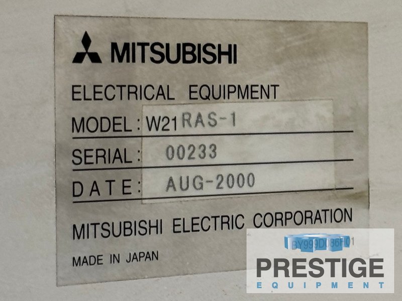 Mitsubishi RA90 Wire Type EDM, 12.6" x 9.8" x 6.49" Travels, 33.8" x 29.9" x 6.3" Workpiece, Mitsubishi CNC, #43763