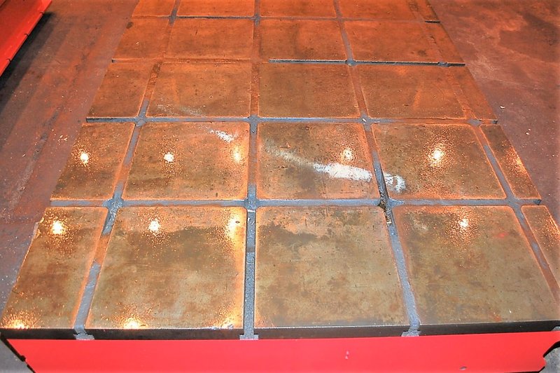 90" x 215" T-Slotted Floor Plates, 19" Thick, Cast Iron, (2) Available, Matched, #21430