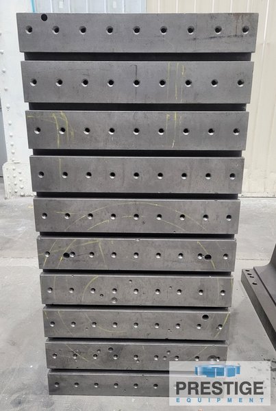 (2) 48" H x 24" W x  36" D, Fabricated T-Slotted Angle Plates, Drilled & Tapped, Ref# 43674