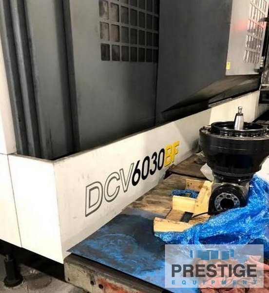 YCM DCV6030 BF, X-220", Y-120", Z-40", 236" x 118" Table, 6K RPM, 60-ATC, ACC, Angle Head, TSC, Fanuc 200FB, #43317