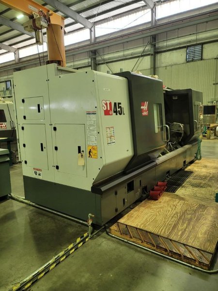 HAAS ST-45L CNC TURNING CENTER, NEW: 2014, 20" Chuck, 80" Centers, 7" Spindle Bore, Steady Rest