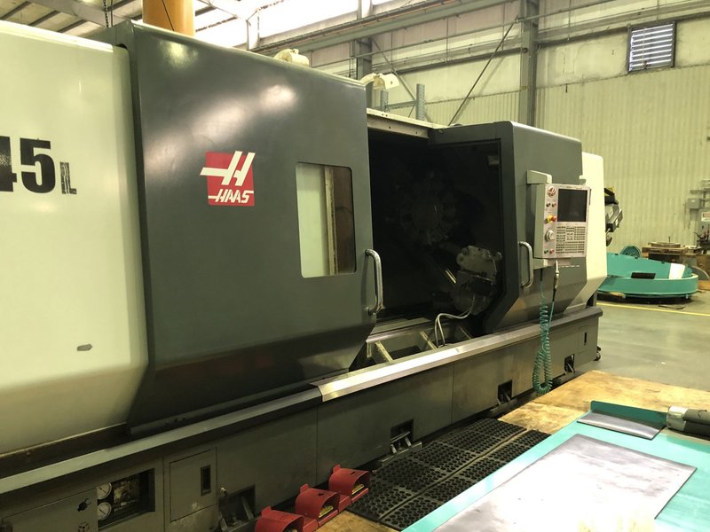 HAAS ST-45L CNC TURNING CENTER, NEW: 2014, 20" Chuck, 80" Centers, 7" Spindle Bore, Steady Rest