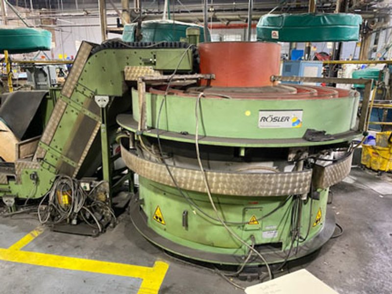 Rosler R-150/15 SE Vibratory Tumbling Multi Channel Metal Finishing Machine, Year 2000, 3219