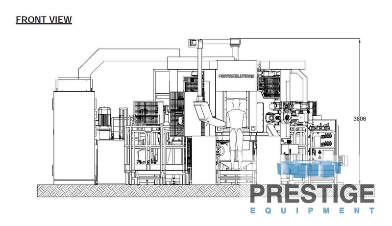 Porta TRV-08-N-16-90-110, 8-Station, 16-Spindle, HSK 50/63/ISO-40 Taper, 6K/15K RPM, Siemens CNC, Chip Conv, 2017, #31467