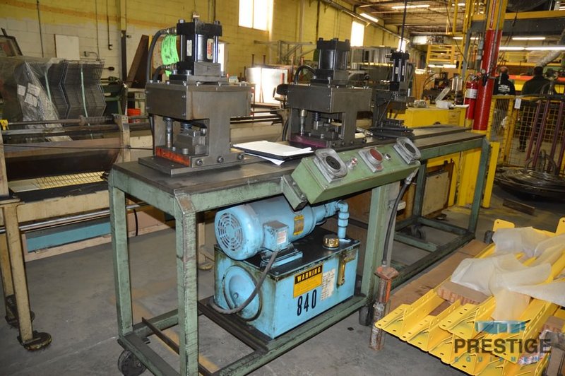 Wire Trimmer & Bender, (2) Heads with Cylinders, 48" Bed, 1/4"-1/2" Wire Diameter, Palm Button Controls, #31104