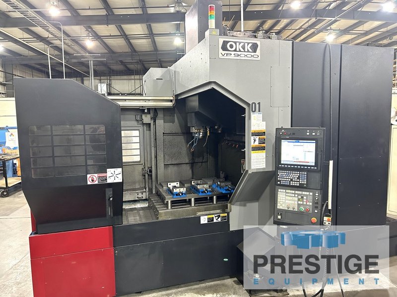 OKK VP9000, X-32", Y-40", Z-22", 51" x 36" Table, 40-ATC, Big Plus CAT 40, 20,000 RPM, 2016 #43397