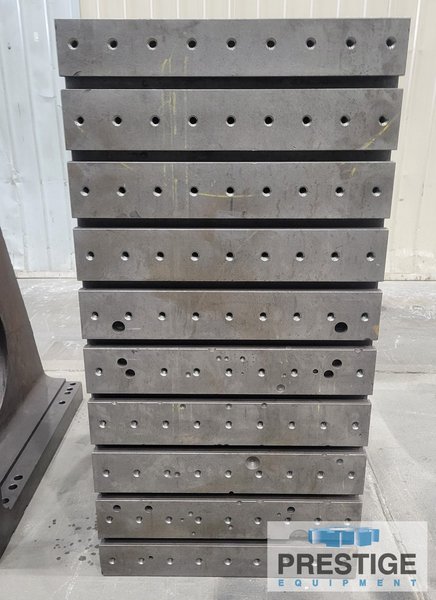 (2) 48" H x 24" W x  36" D, Fabricated T-Slotted Angle Plates, Drilled & Tapped, Ref# 43674