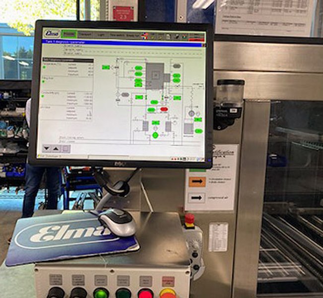 Elma LRS700-VTRLS3 Precision Stainless Steel, Ultrasonic, Conveyor Type, cleaning machine with 7 wash tanks & vacuum dryer, 2007, 3202
