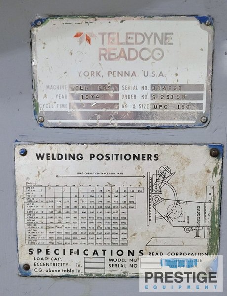 Teledyne Readco UPC 160, 16,000 Lbs. Cap., Variable Speed, Power Tilt, Remote Pendant, 1974 #43796