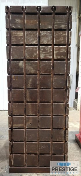 96" x 36" x 48" T-Slotted Angle Plate, 12 Horizontal T-Slots, 5 Vertical T-Slots, Fabricated, Qty. 2, #43232