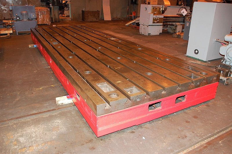 78" x 236" x 16.5" T-Slotted, 8 T-Slots on 10" Centers, 16.55" Thick, Cast Iron, #27522