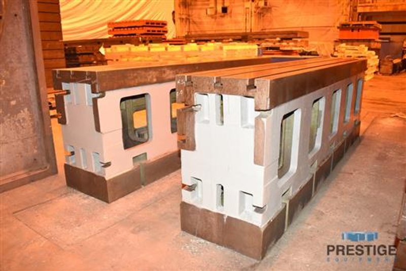 T-Slotted Riser Tables, (2) Available, 127.5"  Long x 24" Wide, x 42" High, Cast Iron, #31412
