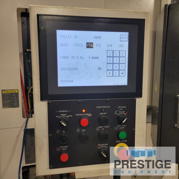 Okuma MB4000H CNC 4-Axis, X/Y-22.05, (6) Sta. APC w/ 15.7" Pallets, OSP-P300MA, 64 ATC, 15,000 RPM, Probes, 2017, #43982
