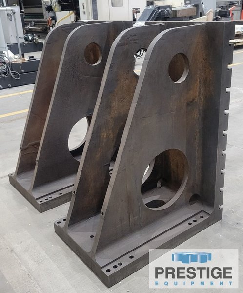 (2) 48" H x 24" W x  36" D, Fabricated T-Slotted Angle Plates, Drilled & Tapped, Ref# 43674
