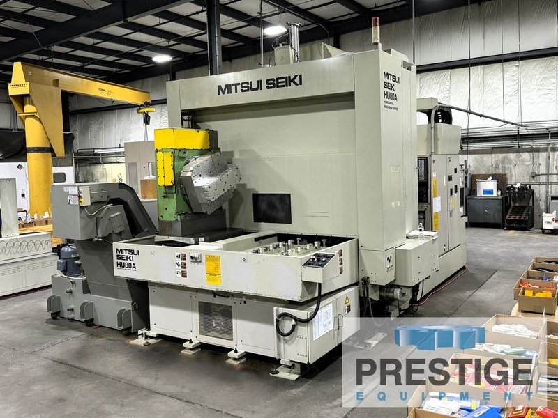 Mitsui Seiki HU80A 5-Axis, X-43", Y-37", Z-35", (2) 32" x 32" Pallets, B-Axis Contouring, 240-ATC, Fanuc 150-M, #43292