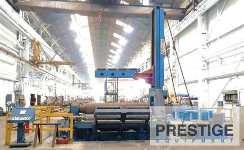 Sertom EMO 31-60, 2.75" x 10' , 3-Roll Variable Axis, 25.5" Top Roll, Siemens PLC Ctrl, Overhead Support, 2008 #32933