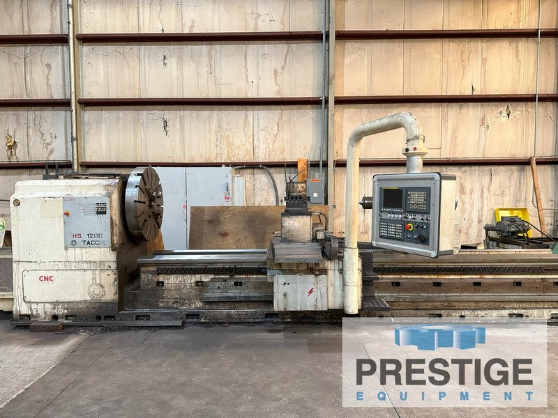 Tacchi HS 1200,  53" Swing x 157"/236" Centers, Fanuc Oi-TD, 40" 4-Jaw Chuck, Chip Convyeor, Rebuilt 2013, #32879