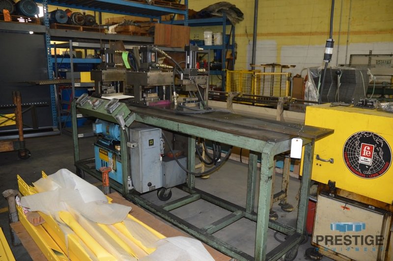 Wire Trimmer & Bender, (2) Heads with Cylinders, 48" Bed, 1/4"-1/2" Wire Diameter, Palm Button Controls, #31104