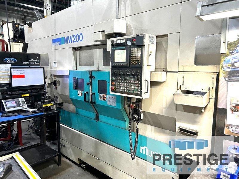 Muratec MW200 Twin Spindles, (2) 10 Station Turrets, Fanuc CNC, 17.32" Swing, 3,500 RPM, 30 HP, #43849