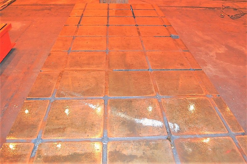 90" x 215" T-Slotted Floor Plates, 19" Thick, Cast Iron, (2) Available, Matched, #21430