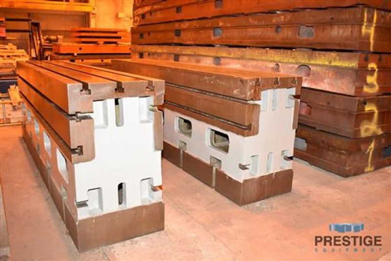 T-Slotted Riser Tables, (2) Available, 127.5"  Long x 24" Wide, x 42" High, Cast Iron, #31412