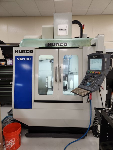 HURCO VM10U 5-Axis, 21.16.19", 10000 RPM, 20 Tools, 12 HP, Cat 40, Auger, Loaded Software