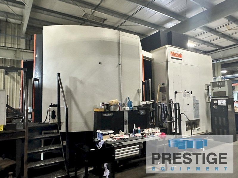 Mazak e1550V10/2 5-Axis, X-74",Y-61", Z-53", Head Tilt, 2 APC, 80 ATC, Matrix-2 CNC, 2010, #43121